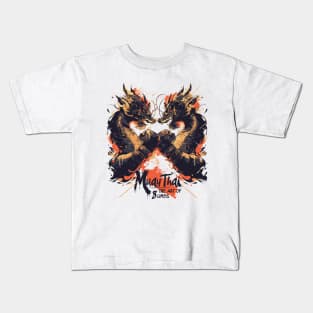 Muay Thai Boxing Dragons - The Art of 8 Limbs Kids T-Shirt